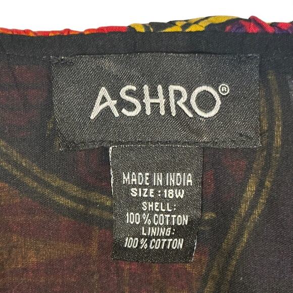 Ashro Plus Size Maxi Dress 18W Sleeveless V Neck Wrap Pockets Afrocentric Boho - Picture 3 of 10